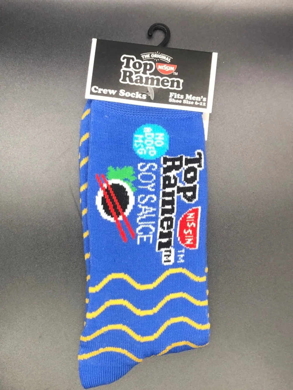 The Original Top Ramen Crew Socks Fits Men's Shoe Size 6-12